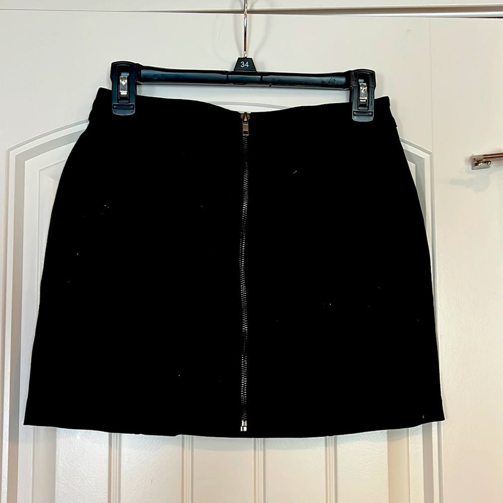 Black zip up skirt